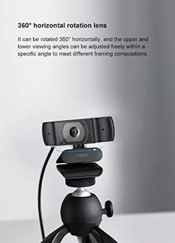 Rapoo C200 720p HD USB Black, 360° Horizontal, 100° Super Wide-Angle Webcam with Microphone for Live Broadcast Video Calling Conference - COD ,PHONEPAY,GOOGLE PAY,NETBANKING,UPI PAYMENT,DEBIT & CREDIT CARD PAYMENT.